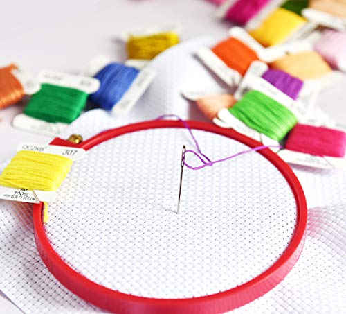 Rainbow Embroidery Floss String - Cross Stitch Thread- Friendship Bracelets Floss bobbins- Crafts Floss-50 Pcs 8m Mercerized Embroidery Floss bobbins Included of 2 pcs Metallic Embroidery Thread