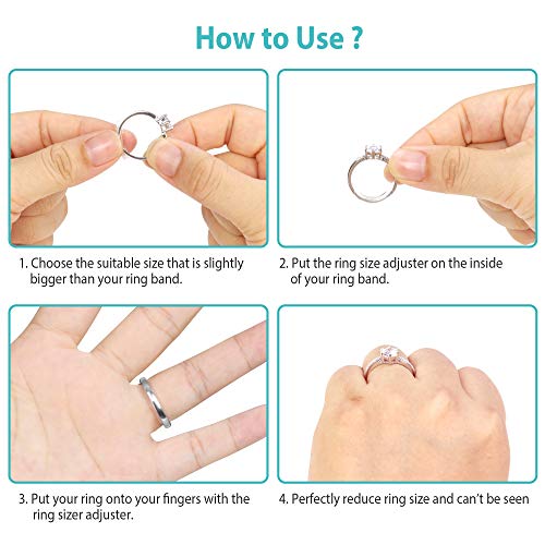 Invisible Ring Size Adjuster for Loose Rings Ring Adjuster Sizer Fit Thin Rings with Jewelry Polishing Cloth
