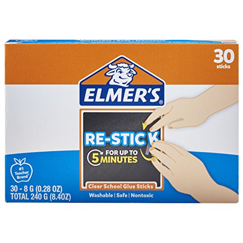 Elmer’s Re-Stick School Glue Sticks, 0.28-Ounces, 60 Count