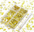 AD Beads 4300 Pieces Flat Back Nail Art Rhinestones Round Beads 6 Sizes (2-6.5mm) with Storage Organizer Box,Rhinestones Picking Pen for Nail Art Phone Decorations Crafts DIY (Lemon Yellow)