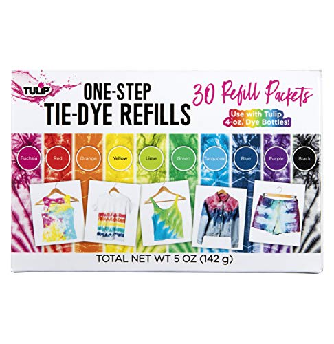 Tulip One-Step Tie-Dye Kit Refills 30 Pack, Rainbow Tie Dye