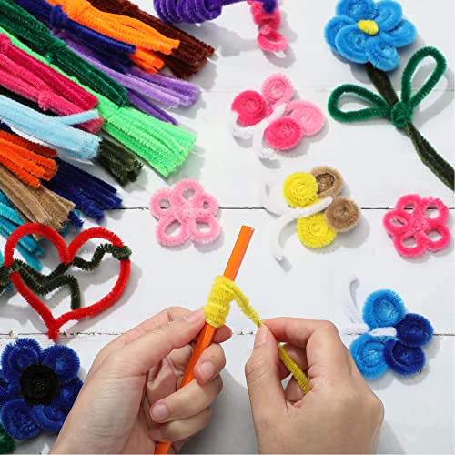 3000 Pcs Pipe Cleaners Craft Supplies Solid Color 6 mm x 12 Inch Chenille Stems for Kids Adults DIY Arts Crafts Decorations, 30 Assorted Colors