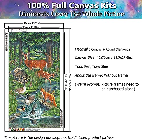 YALKIN 5D Diamond Painting Kits for Adults DIY Large Animal Full Round Drill (27.56 x 15.7 inch) Embroidery Pictures Arts Paint by Number Kits Diamond Dotz Painting for Home Wall Decor