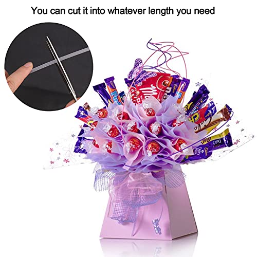 Palksky Cake Pop Sticks for Candy Bouquets, 100-Count 15 Inch Clear Lollipop Sticks for DIY Cookie Bouquet Gift