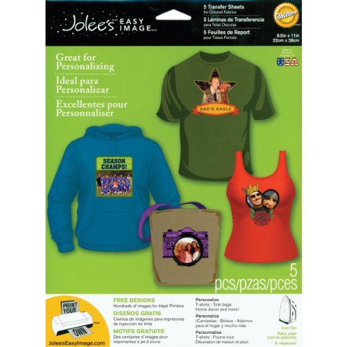 Jolee's Boutique Easy Image Iron-on Transfer Paper, Colored Fabrics