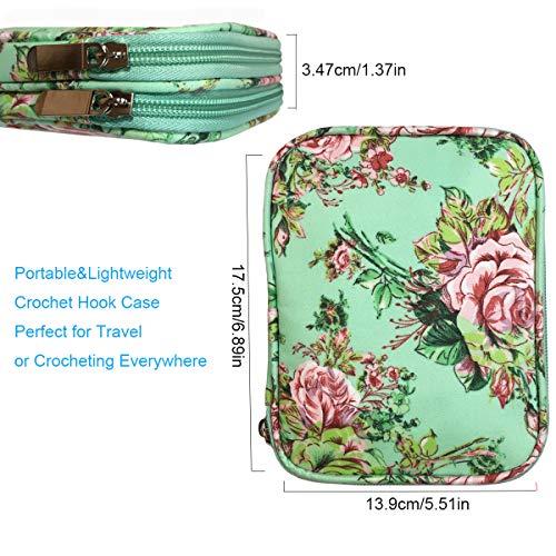 New Crochet Hook Case Without Hooks and Accessories, Zipper Storage Organizer Bag with Web Pockets for Various Crochet Needles/Knitting Accessories/Crochet Hook Kit Tools, Lightweight, Easy to Hold