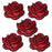 GYGYL 5pcs Rose Embroidered Patches, DIY Sew Applique Repair Patch, Sew On/Iron On Patch for Jackets, Jeans, Pants,Backpacks, Clothes(Red)