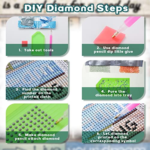 Excitation Language Inspirational Diamond Painting Kits DIY 5D Diamond Art Kits Diamond Art Painting Diamonds Dots Arts and Crafts for Adults Kids Beginner Home Wall Decor 14 x 18 Inch