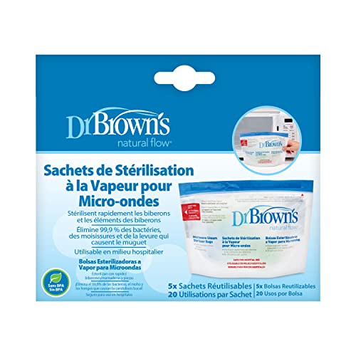 Dr. Brown’s Microwave Steam Sterilizing Bags for Baby Bottles, Pacifiers and Accessories