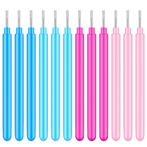 Paper Quilling Tools Rolling Curling Quilling Needle Pen DIY Cardmaking Paper Quilling Pen for Art Craft Handmade Tools, 4 Colors (12 Pieces)