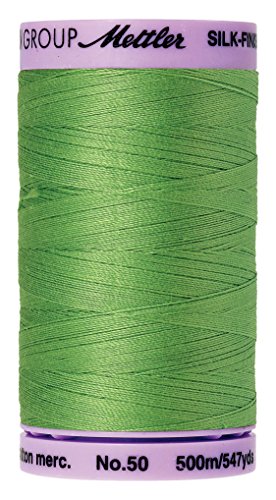 Mettler Silk-Finish Solid Cotton Thread, 547 yd/500m, Bright Mint