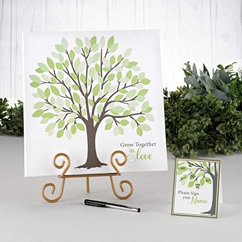 Lillian Rose Green Wedding Guest Book Alternative Signing Tree Leaves, 13"