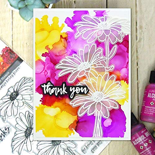 Cute Chamomile Silicone Clear Stamp and Die Sets for Card Making, DIY Embossing Photo Album Decorative Craft