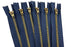 AMORNPHAN 6 pcs 7 Inch Metal Zippers Closed End #5 Navy Blue Tape Antique Brass Teeth Spring Lock Slider Heavy Duty for Jeans Denim Pockets Clothes Crafts Sewing (7")