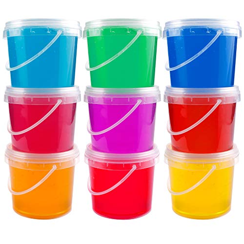 15 Pack 8 oz Slime Containers with Lids and Handles,Mini Toy Storage Case