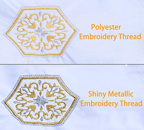 Simthread 6 Silver Metallic Embroidery Machine Thread 500M(550Y) for Embroidery and Decorative Sewing