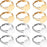 Herdear 40 Pieces Blank Ring Plated Adjustable Flat Ring 12 mm DIY Blank Ring Base Jewelry Finding Ring (Silver, Gold)