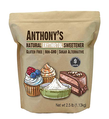 Anthony's Erythritol Granules, 2.5 lb, Non GMO, Natural Sweetener, Keto & Paleo Friendly