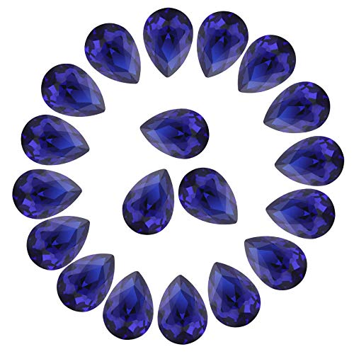 Jyukan DIY Teardrop Crystal AB Resin Rhinestone Pointback Glass Faceted Jewelry Making Craft (50Pcs)