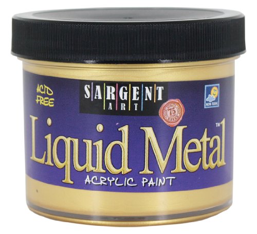Sargent Art 22-1281 4-Ounce Liquid Metal Acrylic Paint, Gold