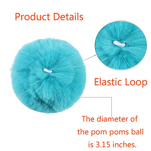 Forise 24 Pieces Colorful Faux Fur Pom Poms Ball DIY Fur Fluffy Ball with Elastic Loop for Knitting Hats Scarves Gloves Bag Charms (12 Mix Color)