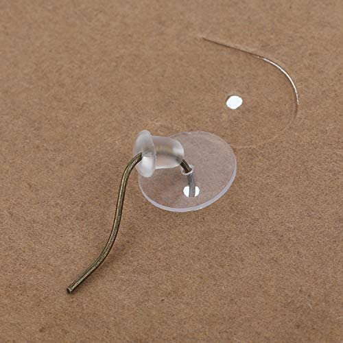 WILLBOND Clear Disc Pads to Stabilize Earrings, Plastic Discs for Earring Backs (200)