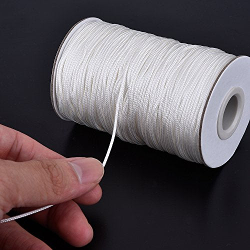 109 Yards/ Roll White Braided Lift Shade Cord for Aluminum Blind Shade, Gardening Plant and Crafts (1.4 mm)