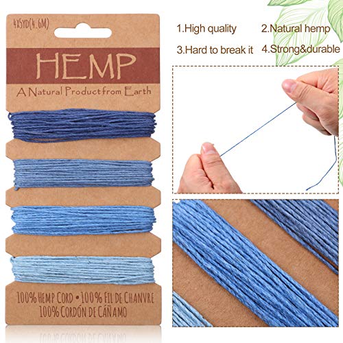 16 Colors Thread Cord for Jewelry Making, Multi-Color Flax String Cord, Natural Twine Cord Rope String for Handmade Bracelets Keychains Craft Making Accessories, 1 mm, 80 Yards in Total (Mixed Color)