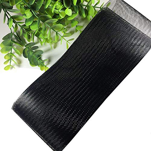 Abbaoww Stiff Horsehair Braid 3 Inch Wide 25 Yards for Polyester Boning Sewing Wedding Dress Dance Gowns Dress Accessories, Black