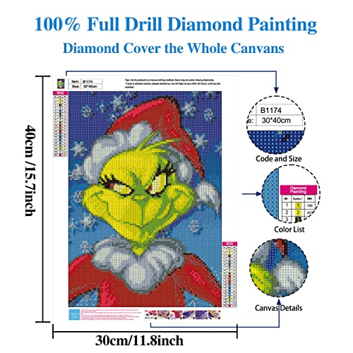 DIY 5D Diamond Painting by Number Kits, Crystal Rhinestone Diamond Embroidery Paintings Pictures Arts Craft for Home Wall Decor (Cartoon-B1174, 12x16inch)