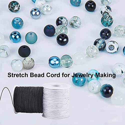 Elastic Cord for Bracelets, 2 Rolls 1 mm 330 Feet Sturdy Bracelet String, Stretchy Elastic String for Jewelry Making, Necklaces, Beading
