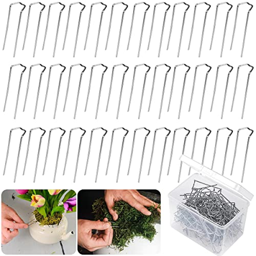 150 Pieces Greening Pins Gardening Pins U-Pins with 1.8 Inch Floral U Shape Pins Plant Pins for Flower Moss Straw Wreaths Fabric Holds Festival Arrangements Craft Projects Supplies