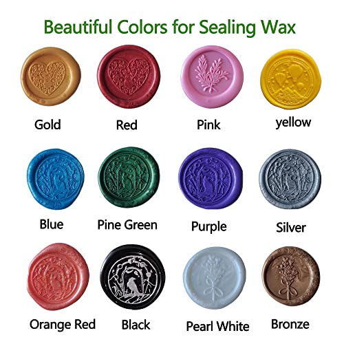 Sealing Wax Beads, YOSENLING 350 Pcs Silver Wax Seal Beads with 2 Pcs White Candles and 1 Pcs Wax Melting Spoon, Great for Wedding Invitations, Wine Packages, Cards Envelopes, Gift Wrapping. (Silver)
