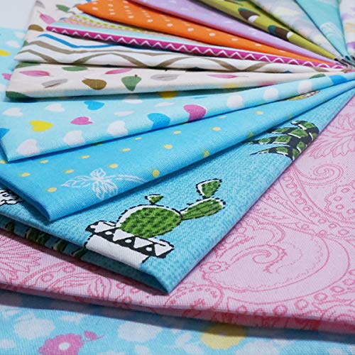 Cotton Craft Fabric Misscrafts 50pcs 8" x 8" (20cm x 20cm) Quilting Supplies Top Fat Quarter Bundles Floral Precut Fabric Square for DIY Craft Patchwork