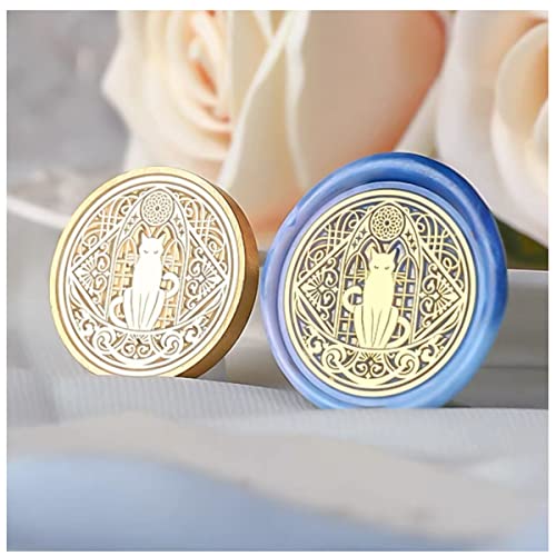 YOKIOU 2PCS Wax Seal Stamp Head Replacement Retro Antique Sealing Wax Scrapbooking Stamps Head Nine Tailed Fox and Cat for Wedding Party Invitations Gift Idea Decoration(Fox)