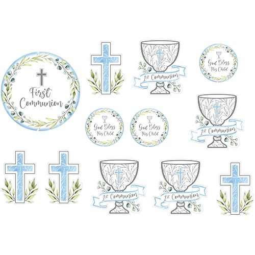 Premium Blue Communion Value Pack Cutouts - 5" - 10.25" (Pack of 12) - Unique & Decorative Design - Ideal for First Holy Occasions