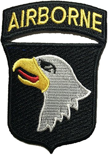 101st AIRBORNE Divisions Screaming Eagle Sew Iron on Embroidered Applique Badge Sign Costume Paratrooper Shoulder Patch - Black By Ranger Return (RR-IRON-AIRB-DIVI-EAGL-BLCK)
