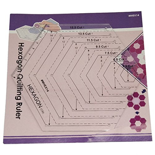 HONEYSEW Quilts Quilter's Ruler Hexagon Quilting Ruler Equilateral Traiangle Diamound (15.5 Cut-Hexagon)