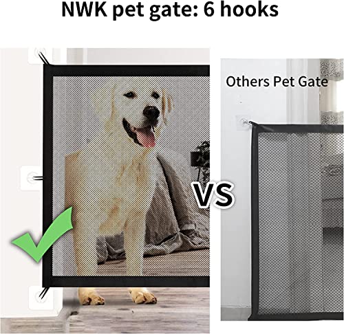 NWK Magic Pet Gate for The House Stairs Providing a Safe Enclosure for Pets to Play and Rest, 12 Hooks (30'' X 70'')