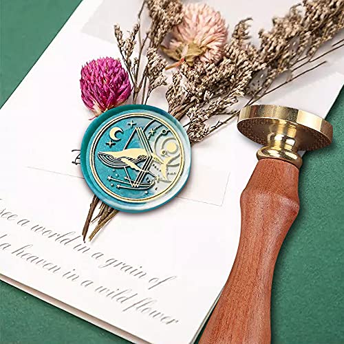 Wax Seal Stamp, Afobby Animal Sealing Wax Stamp with Removable 30mm Brass Head and Rosewood Handle, Retro Whale Wax Seal Stamp for Wedding Envelopes Invitations, medium