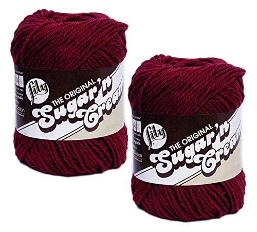 Lily Sugar 'n Cream 100% Cotton Limited Edition Yarn ~ 2-Pack (Wine #0015)