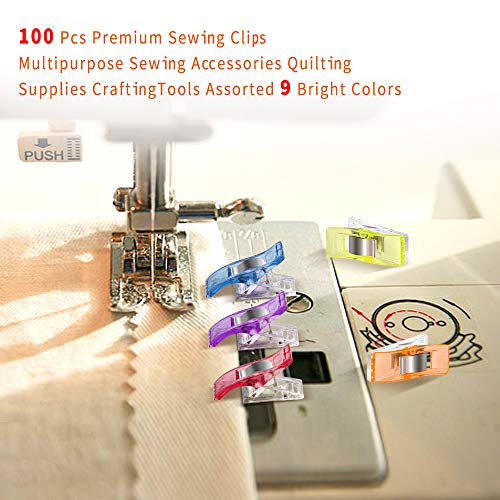 Sewing Clips and Quilting Clips,Fabric,Craft Clips with Tin Box Package,Pack of 100