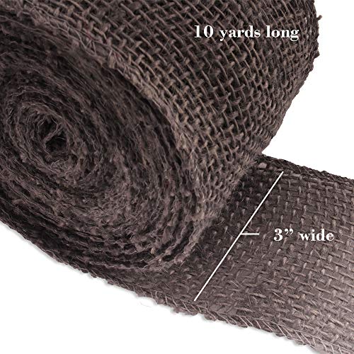 BambooMN 3" Inch Wide Color Burlap Fabric Craft Ribbon Roll 10 Yards Jute, Purple 3 Rolls