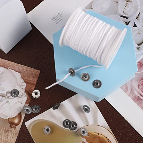 200 Feet Candle Wicks Roll, 24 PLYBraided Candle Wicks Natural Cotton Candle Wick Core Spool and 100 Pcs Metal Candle Wick Sustainer Tabs for Candle DIY Craft Candle Making Kit