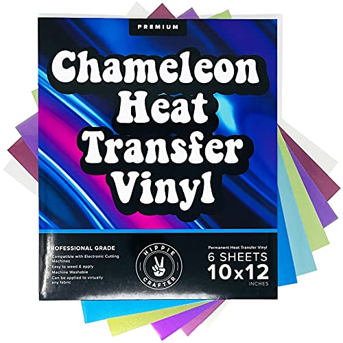 Mermaid Vinyl HTV Chameleon HTV Heat Transfer Vinyl Bundle 6 Colors HTV Vinyl Iron on Vinyl Sheets Without Roll Holographic Blue Ombre Teal Purple for Shirts and Crafts