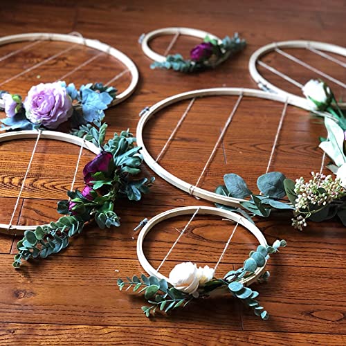 6 Pieces Embroidery Hoops Adjustable Bamboo Circle,Cross Stitch Hoop Ring Bulk Wholesale for DIY Craft Wedding Decoration (4 inch)