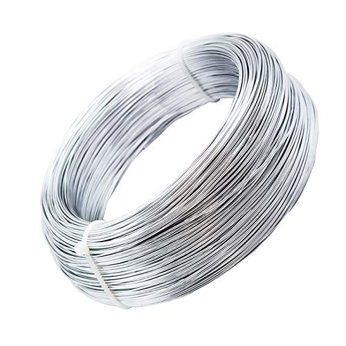 INSPIRELLE 20 Gauge 550 Feet Silver Aluminum Craft Wire Bendable Metal Wire for Jewelry Craft Making
