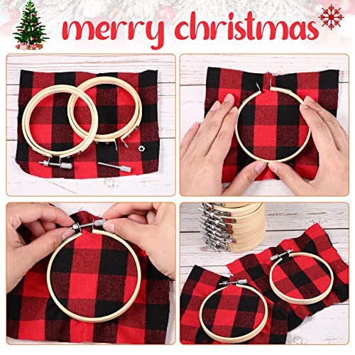 Sawysine Embroidery Hoop Bulk Tiny Small Wooden Round Hoops Circle Cross Stitch Embroidery Hoop Bamboo Sewing Hoop for Art Craft Handy Sewing Home Ornaments Christmas Decoration (3 Inch, 48 Pcs)