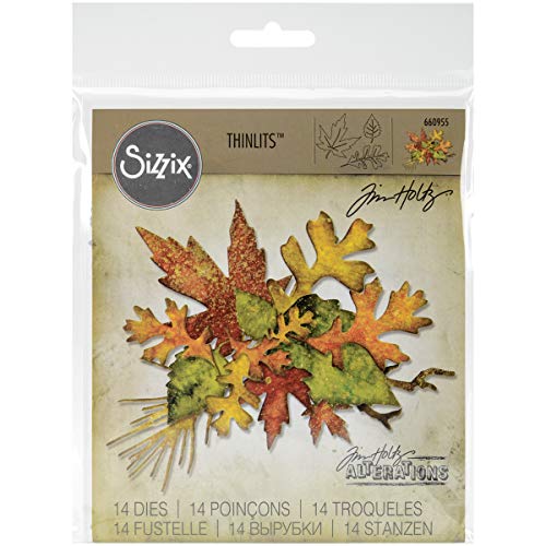Sizzix 660955 Thinlits Die Set, Fall Foliage by Tim Holtz, 14/Pack