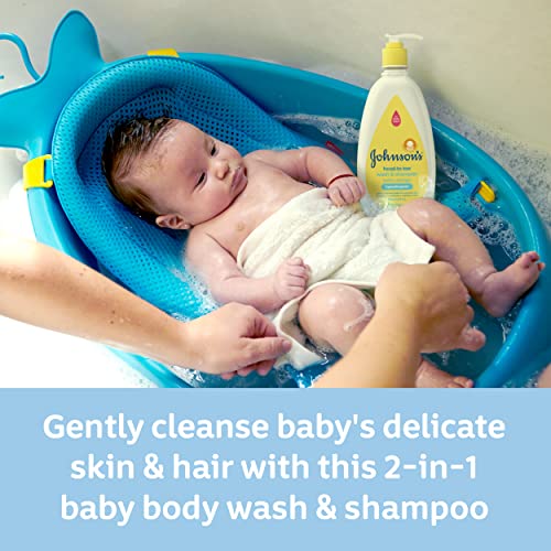 Johnson's Head-To-Toe Gentle Baby Body Wash & Shampoo, Tear-Free, Sulfate-Free & Hypoallergenic Bath Wash & Shampoo for Baby's Sensitive Skin & Hair, Washes Away 99.9% Of Germs, 18.7 Fl. Oz